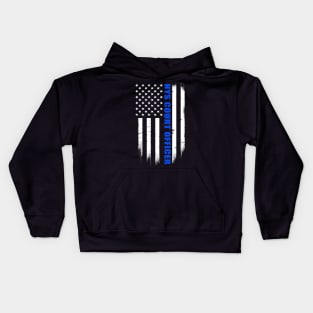 NYS Court Officer Thin Blue Line Flag Kids Hoodie